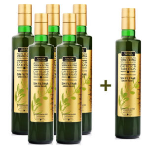 Aceite de oliva virgen extra sin filtrar Green olive nueva cosecha 2024/25 Botella 500ml Caja 5+1 unidades